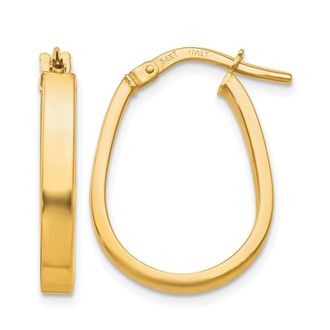 Diamond2Deal 14K Yellow Gold U-Shape Hoop Earrings