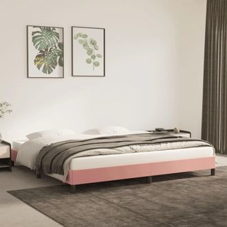 vidaXL Estructura Cama Sin Colch&oacute;n Terciopelo Rosa 200x200 Cm Vidaxl