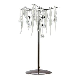 Netlighting Cygnet Table Lamp Chrome White Glass 6 Light G4 NOT LED CFL in Grey