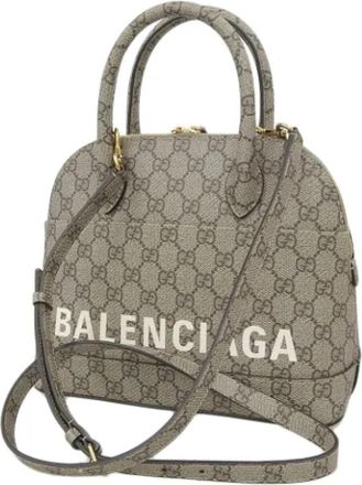 Gucci Pre-owned Fabric handbags - Dames - Vintage Handtas - Beige - ONE Size - Leer - Vintage