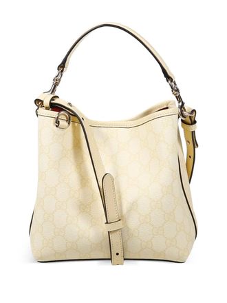 Gucci Kleine GG Emblem bucket-tas - Geel