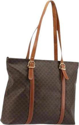 Celine Pre-owned Tote Bags, female, Brown, Size: ONE SIZE Pre-owned Vintage Macadam Tote Bag