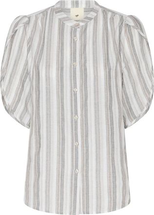 Julie Fagerholt - Heartmade Shirts - Dames - Blouses - Grijs - XS - Leer - Overhemden