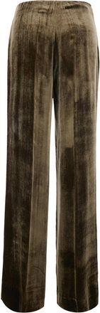 P.A.R.O.S.H. Womens Oversized Velvet Trousers Brown Viscose