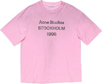 Acne Studios Sprayed Logo T-shirt - unisex - T-shirts - Roze - M - Katoen - Tops