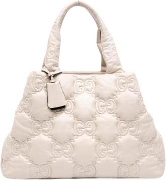 Gucci Pre-owned Vintage Quilted Tote Bag - Dames - Vintage Shopper - Wit - ONE Size - Leer - Vintage