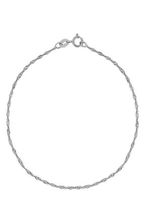 Bony Levy 14K White Gold Singapore Chain Bracelet at Nordstrom, Size 7