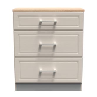 Welcome Furniture Kingston Ready Assembled 3 Drawer Deep Chest in Kashmir Ash & Modern Oak - Welcome Furniture | TJ Hughes