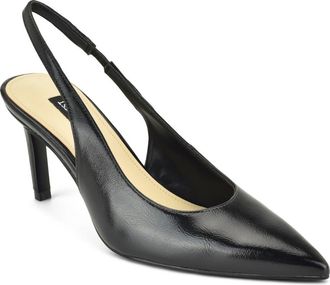 Nine West Verone Faux Leather Slingback Pump in Black at Nordstrom, Size 10.5