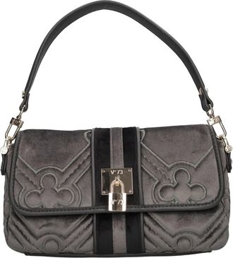 V&deg; 73 Tas van fluweel en imitatieleer - Dames - Handtassen - Grijs - ONE Size - Leer - Tassen