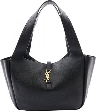 Saint Laurent Black Leather Handbag Tote Bag (Pre-Owned)