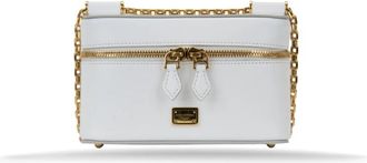 Dolce & Gabbana Mini Leren Schoudertas met Spiegel - Dames - Schoudertassen - Wit - ONE Size - Tassen