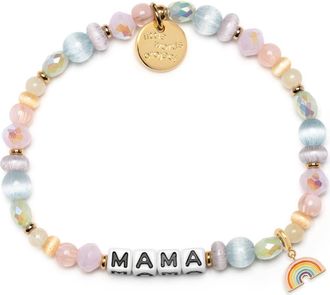Little Words Project Mama Beaded Stretch Bracelet in White at Nordstrom, Size Small/medium