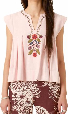 Alix of Bohemia Nadine Heirloom Flora Top In Light Pink