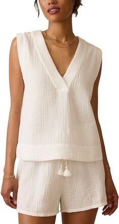 Faherty Dune Cotton Gauze Top