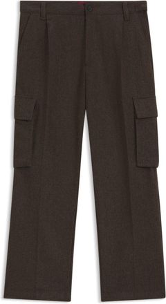 HUGO BOSS Slim-fit cargo trousers in herringbone fabric