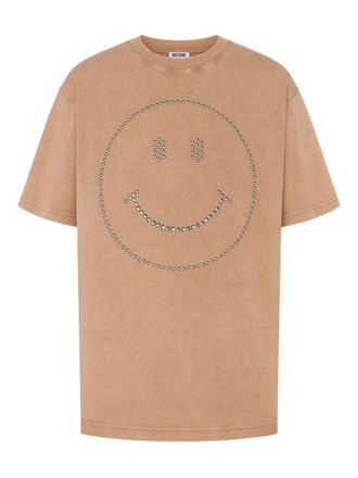 Moschino Smiley Face Studded Short-Sleeve T-Shirt