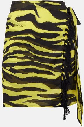The Attico Animal-print cotton muslin beach cover-up