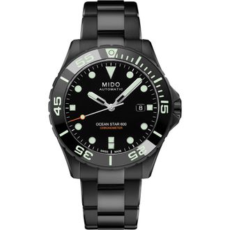 Mido Ocean Star 600 Chronometer Bracelet Watch & Rubber Strap Gift Set, 43.5mm in Black at Nordstrom