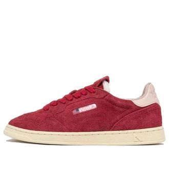 Autry (WMNS) AUTRY New Flat Low Suede Red and Powder Pink FLLW-UL03