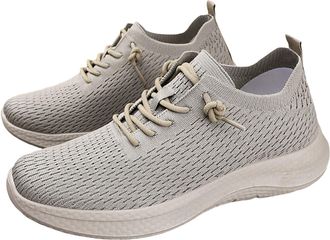 Generic Mens Casual Shoes Breathable Tie Single Shoes Shallow Mouth Flyweave Mesh Shoes Soft Bottom Sports Casual Shoes Mens Casual Shoes Size 11 Wide (Khaki,