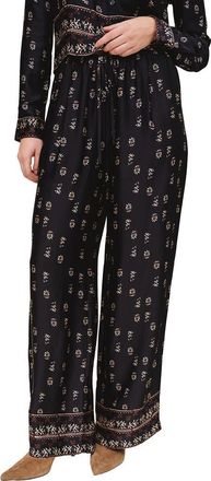 Bella Dahl Single Pleat Wide Leg Pants in Floral Border Print at Nordstrom, Size X-Small