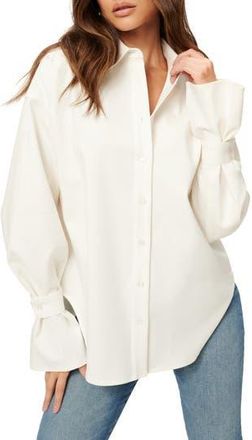 Good American Tabbed Button-Up Shirt in White001 at Nordstrom Rack, Size Xx-Small/x-Small