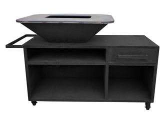 Purline Barbacoa grande con mueble y plancha acero