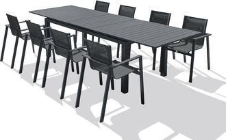 DCB Garden Miami - Conjunto De Comedor De Jard&iacute;n 8 Plazas De Aluminio Dcb Garden