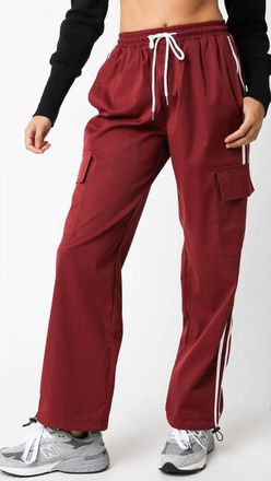 Olivaceous Track Pants In Burgundy