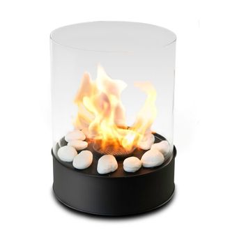 Planika Chimenea de bioetanol chantico glassfire port&aacute;til en vidrio y acero