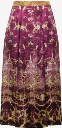 Pierre-Louis Mascia Ausgestellter Midirock aus Seide Aloe Ribes