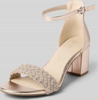 Marco Tozzi Marco Tozzi Sandalette mit Ziersteinbesatz in Gold, Gr&ouml;&szlig;e 39
