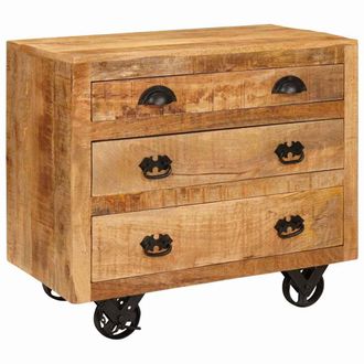 vidaXL Armario Auxiliar Marr&oacute;n 70 X 38 X 63 Cm Madera Maciza De Mango Vidaxl