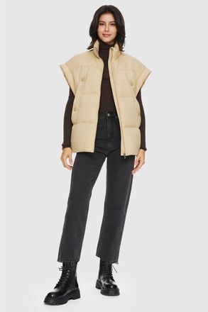 Orolay Oversized Sleeveless Classic Puffer Vest in Khaki at Nordstrom, Size Xx-Large