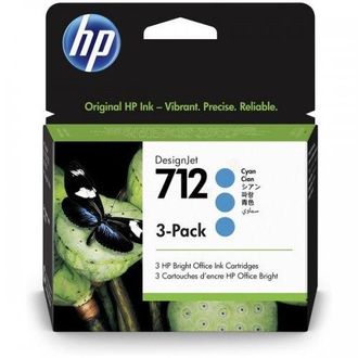 OEM Tinta Hp N.&deg; 712 Cian, Paquete Triple (3ed77a)