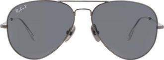 Ray-Ban Aviator Titanium Black Polarized Pilot Unisex Sunglasses RB8089 165/48 58