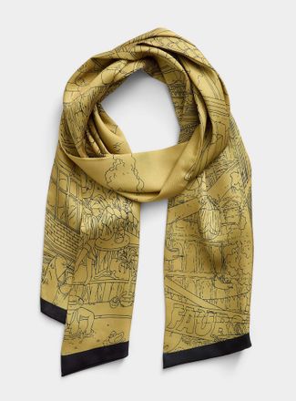 Simons Womens Golden city narrow lightweight scarf