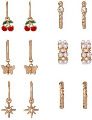 Jessica Simpson Gold Pearl Earrings Set at Nordstrom