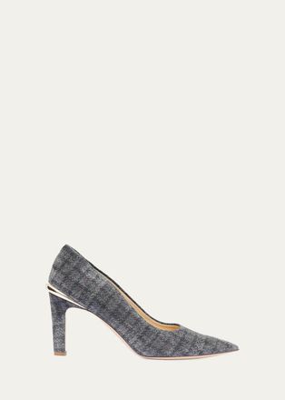 Gabriela Hearst Edwina 75MM Boucl&eacute;-Effect Leather Pumps