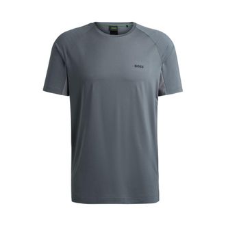BOSS Performance-stretch T-shirt in mixed materials