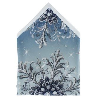 Trafalgar Store Clarence The Classy Snowflake Silk Holiday 12x12 Pocket Square in Light Blue at Nordstrom