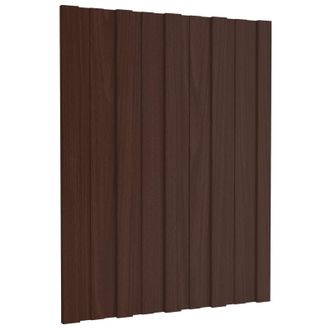 vidaXL Panel De Techo 36 Pcs Marr&oacute;n 60 X 45 Cm Acero Galvanizado Vidaxl