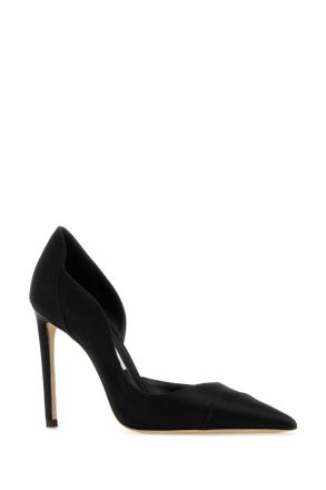 Jimmy Choo London Brigitte100sat Black Textile Salpa Metal Plastic Scarpe Con Tacco High Heel Shoes
