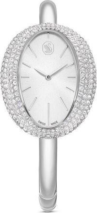 Swarovski Imber Oval Bangle Bracelet Watch, 35mm x 28mm in Silver at Nordstrom