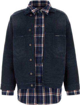 Balenciaga Dark Blue Check Shirt Jacket