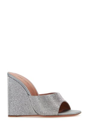 Amina Muaddi Lupitawedgsatin Gresilchrcry Scarpe Con Tacco High Heel Shoes