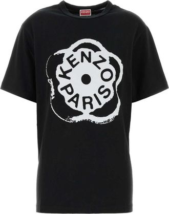 Kenzo Black Crew Neck Graphic Logo T-Shirt