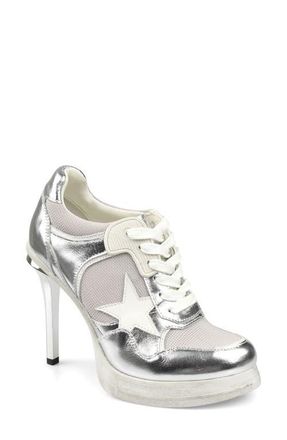 Zigi Soho Stiletto Platform Pump in Silver Leather at Nordstrom, Size 11