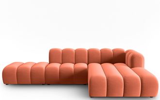 MICADONI 5-Sitzer Design Modul Ecksofa Lupine mit Eckteil rechts - Samtbezug